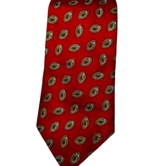 Milano Silk Neck Tie burgundy paisley - Picture 1 of 3